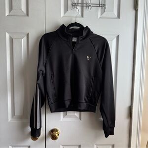 aritzia TNA cropped striped active workout zip up jacket